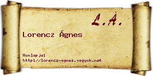Lorencz Ágnes névjegykártya