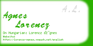 agnes lorencz business card